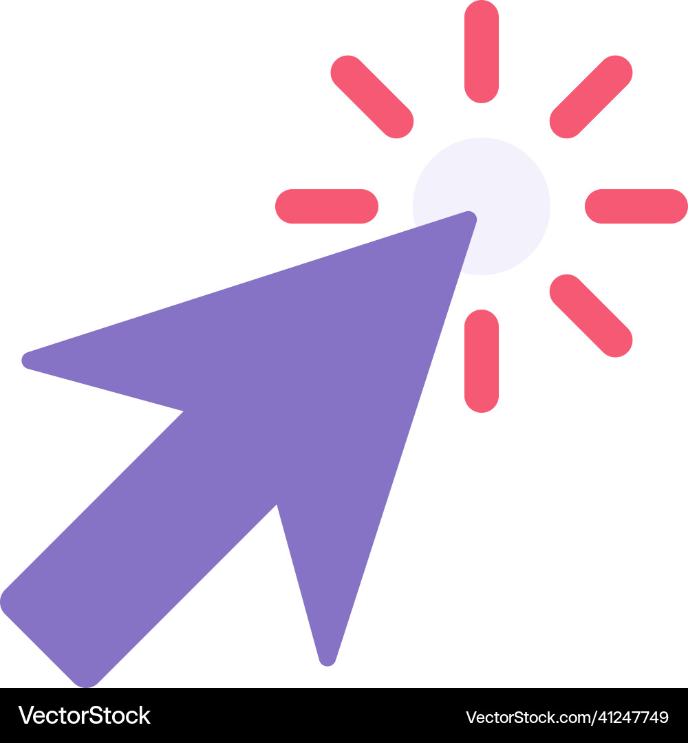Mouse cursor pointer purple arrow for click Mouse cursor pointer purple arrow for click vector image