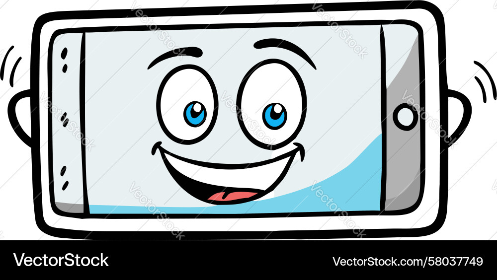 Smiling Mobile Character Vector Image
