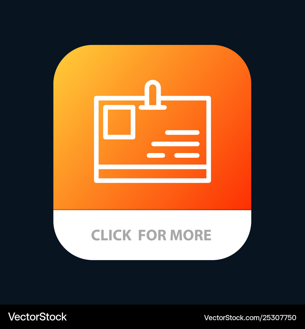 Card id identity pass mobile app button Card id identity pass mobile app button Vector Image