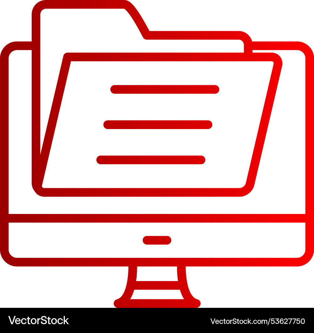 File line gradient icon vector image