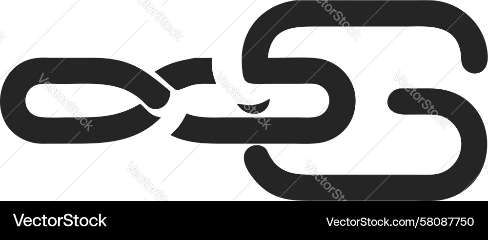 Fluid S-Curve Chain Link Icon Vector Image