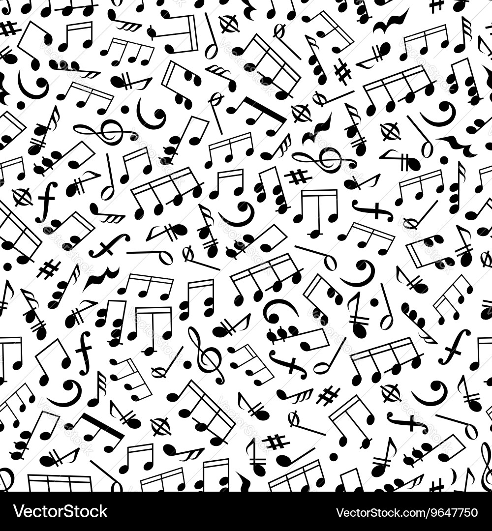 Musical Notes Seamless Pattern Vector Image