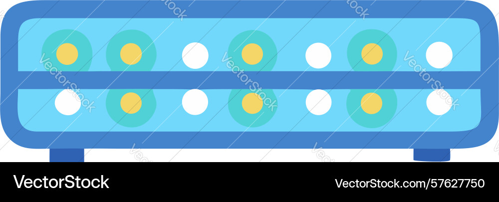 Network server rack icon with lights system vector image