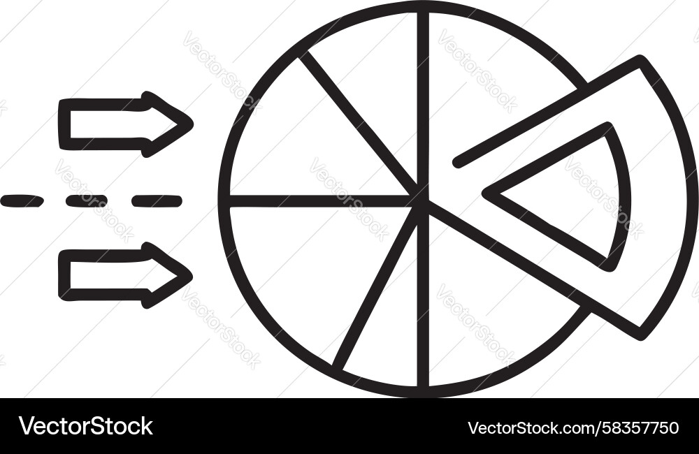 Pie Chart with Data Emphasis Vector Image