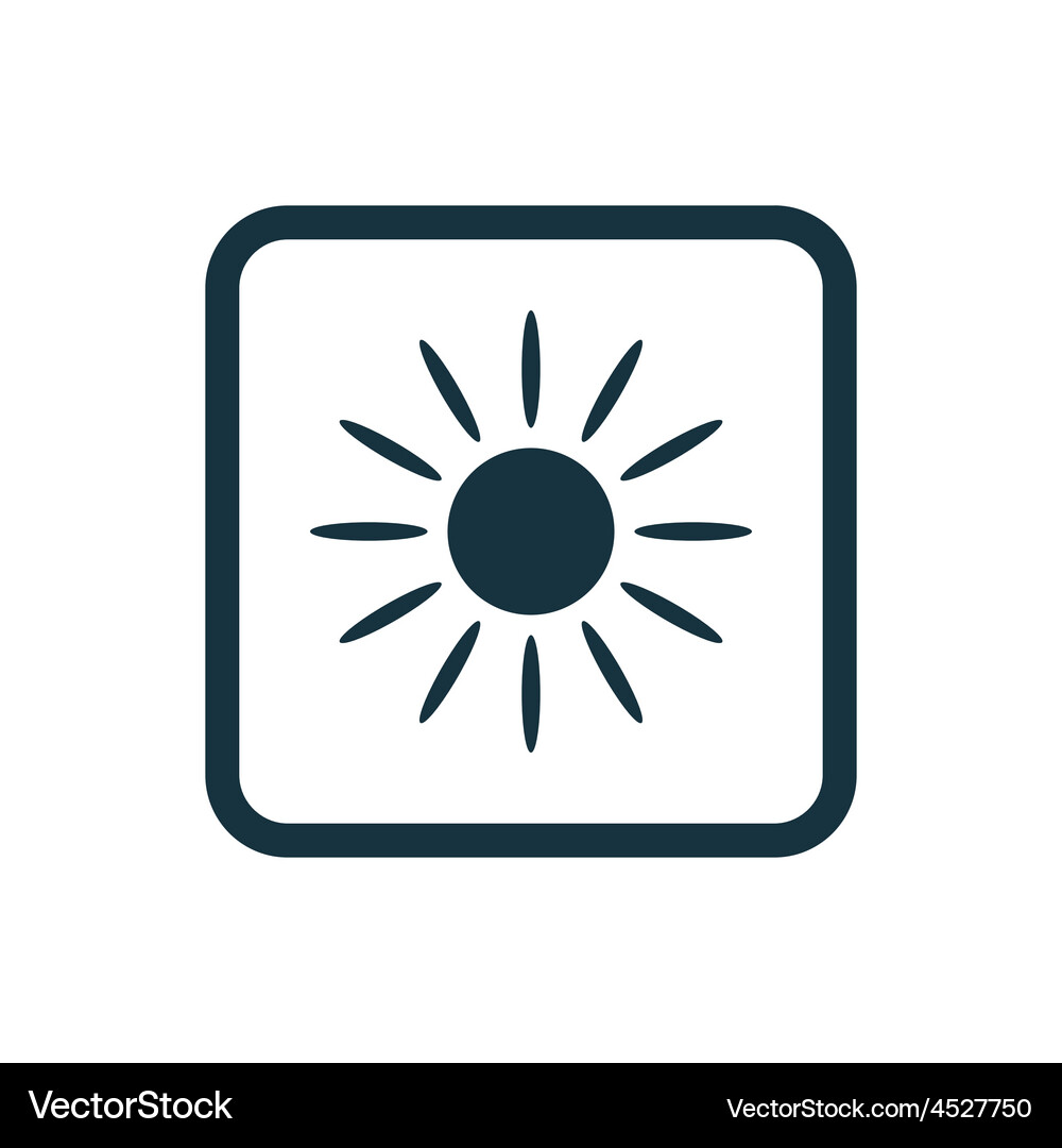 Sun icon rounded squares button Vector Image