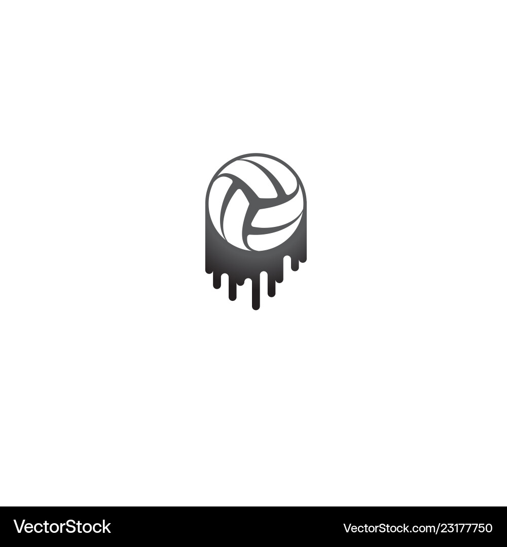 Volleyball Paint Brush Symbol Vector Image