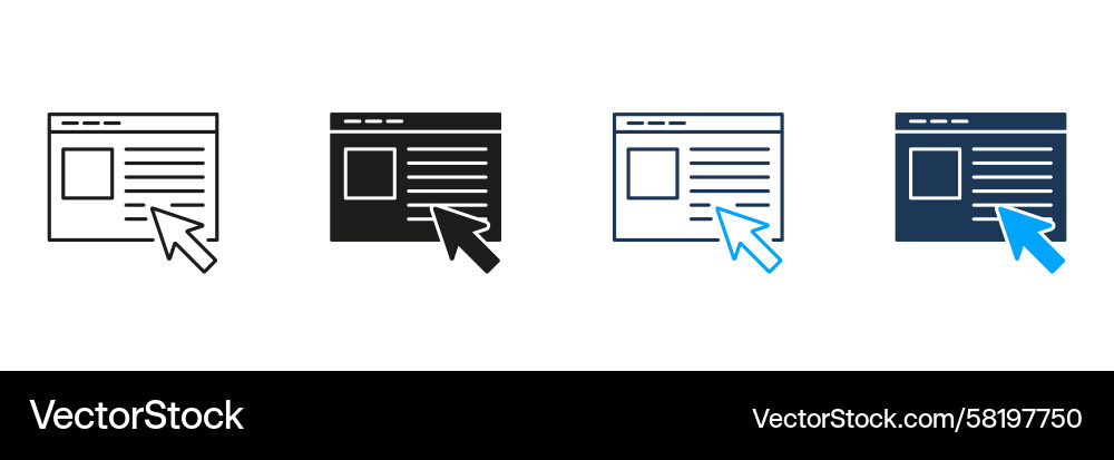 Web Cursor Interaction Icons Vector Image