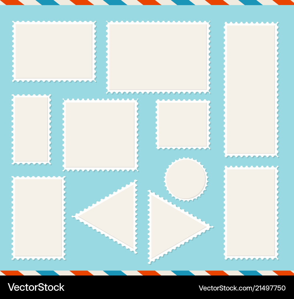 White Post Mark Set - Empty Template vector image