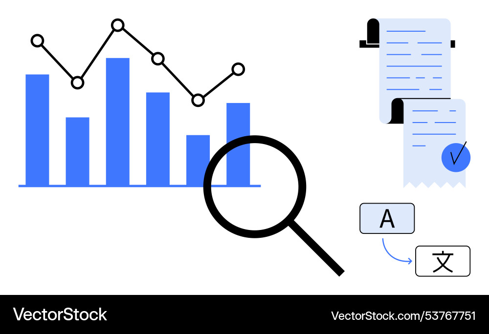 Analytical data representation with bar graphs Analytical data representation with bar graphs vector image