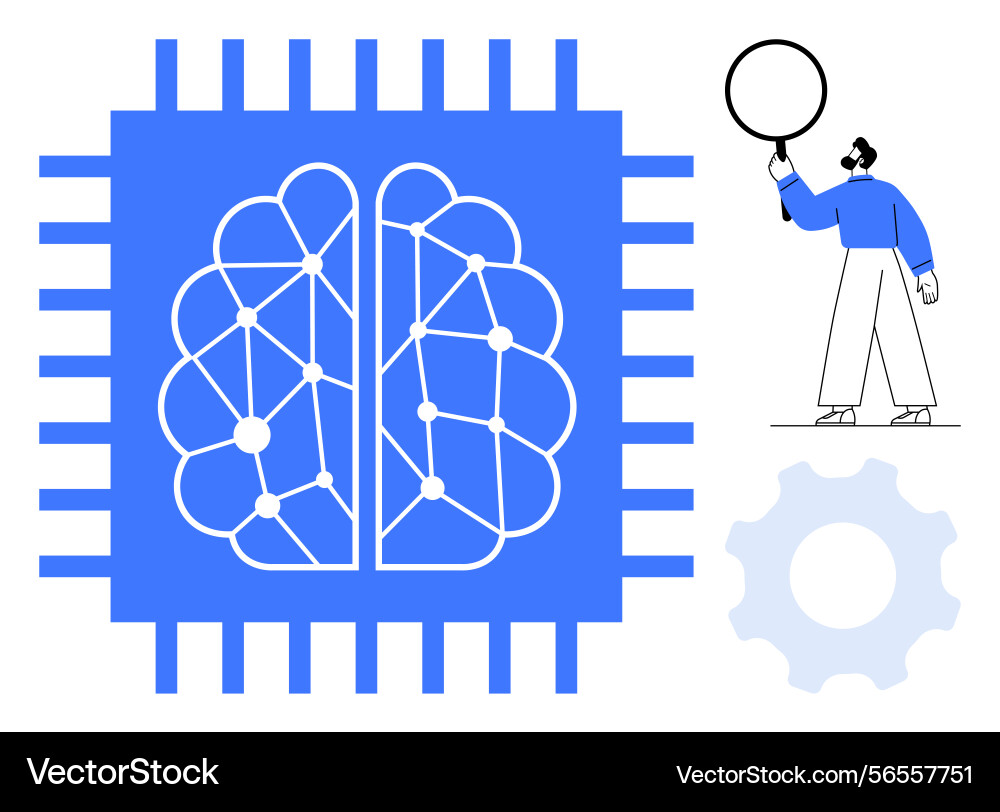Artificial intelligence concept with brain network Artificial intelligence concept with brain network vector image
