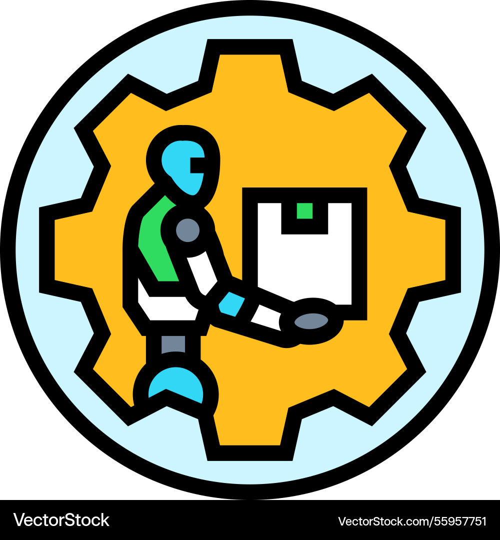 Automation robot deep learning color icon Automation robot deep learning color icon Vector Image