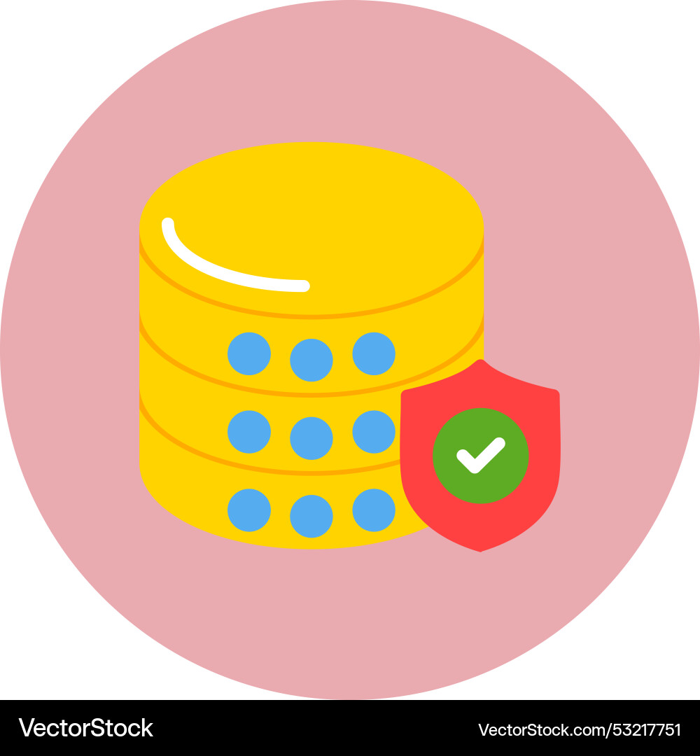 Database flat circle icon Vector Image