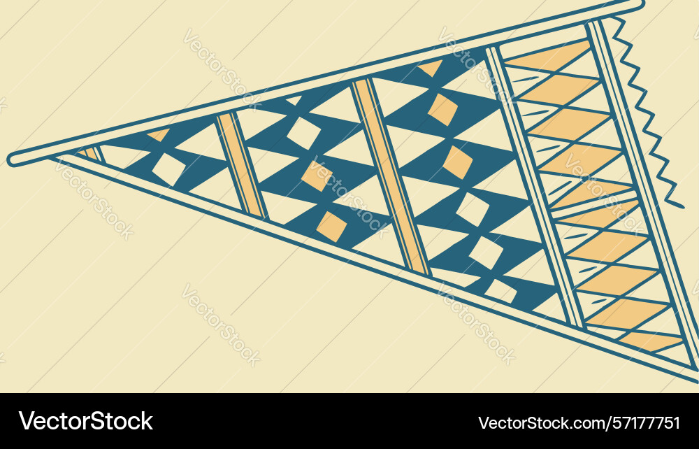 Patterned triangular flag banner abstract vector image