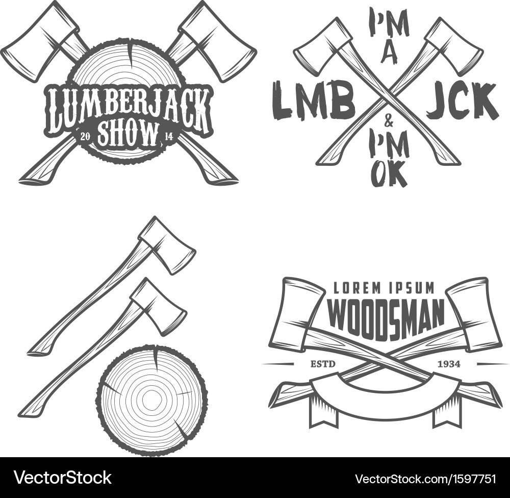 Vintage Lumberjack Icons & Emblems Vector Image