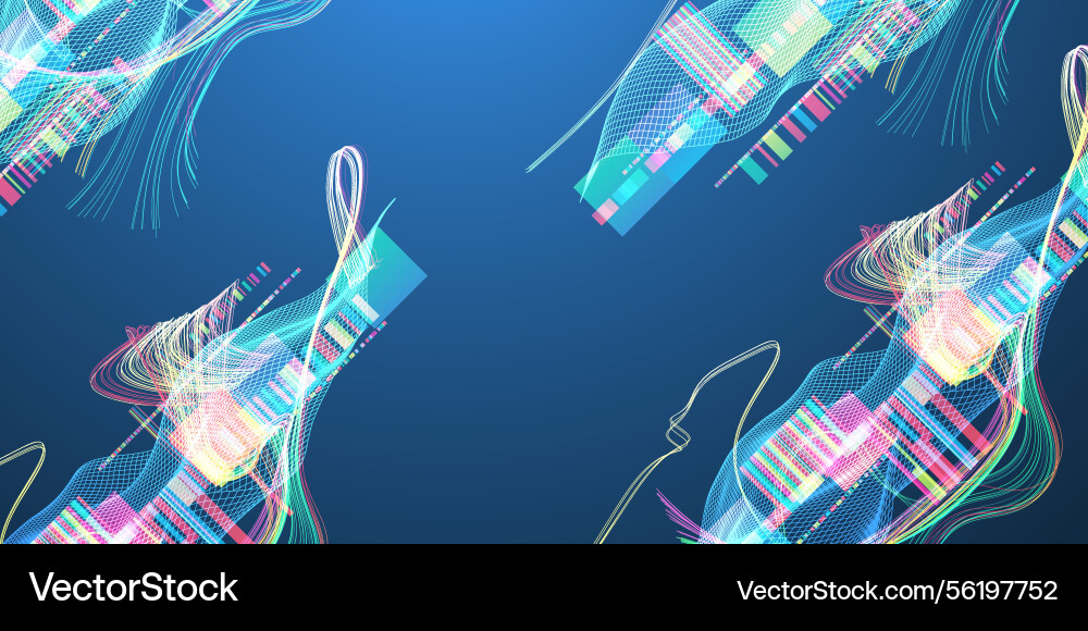 Abstract data waveform background with dynamic Abstract data waveform background with dynamic vector image