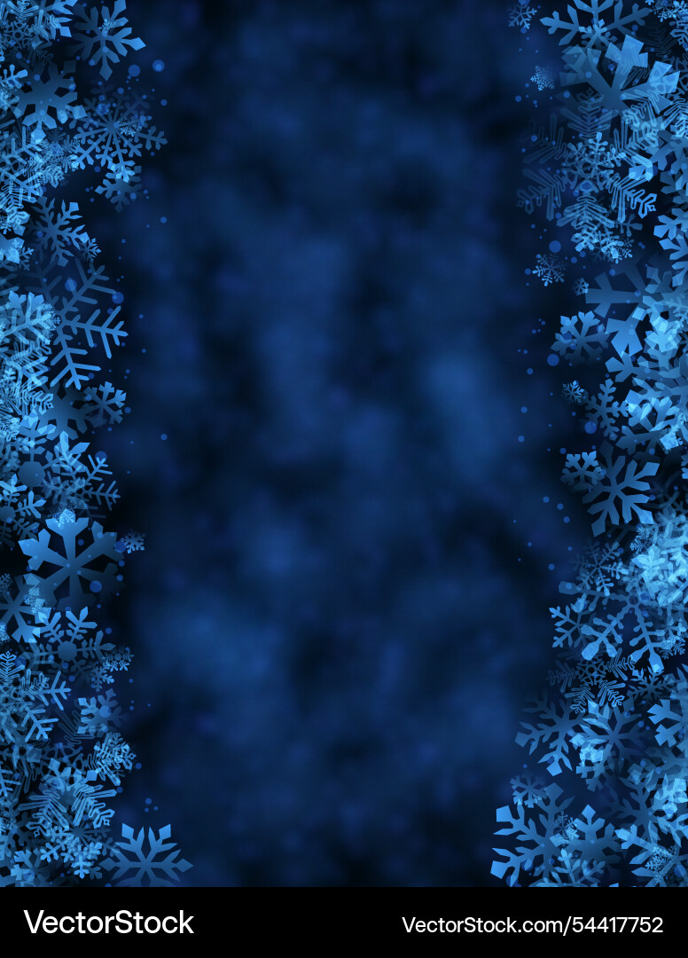 Dark blue snowflake border with gradient center Dark blue snowflake border with gradient center vector image