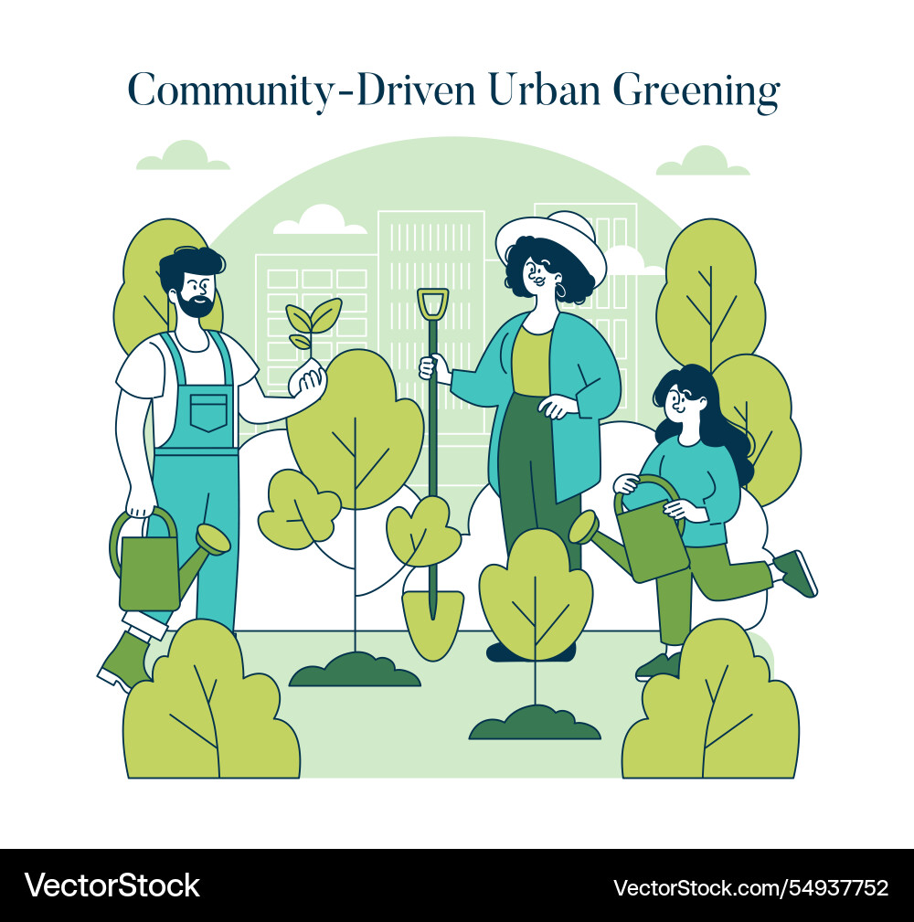 Green infrastructure flat Royalty Free Vector Image