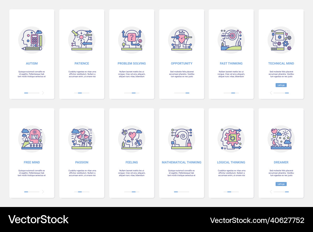 Mind process in human abstract head ux ui Vector Image