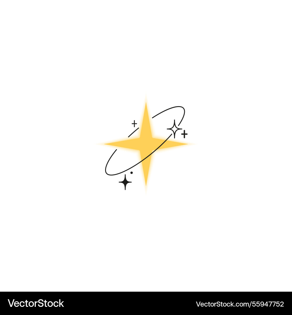 Sparkle star gradient blurred element with line Sparkle star gradient blurred element with line vector image