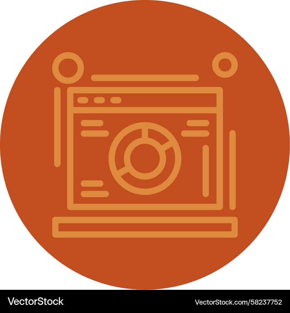 Web Analytics Line Icon Vector Image