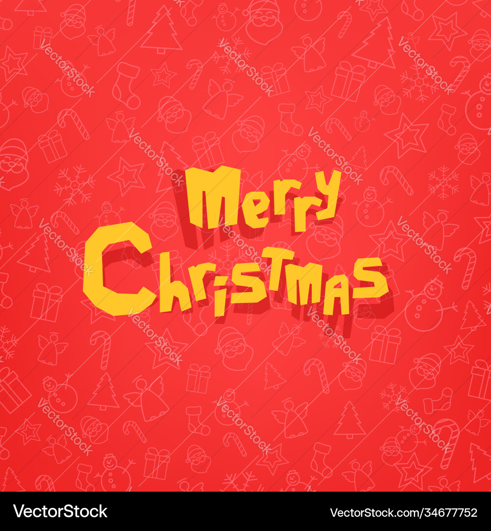 Yellow letters on red background with icons Vector Image