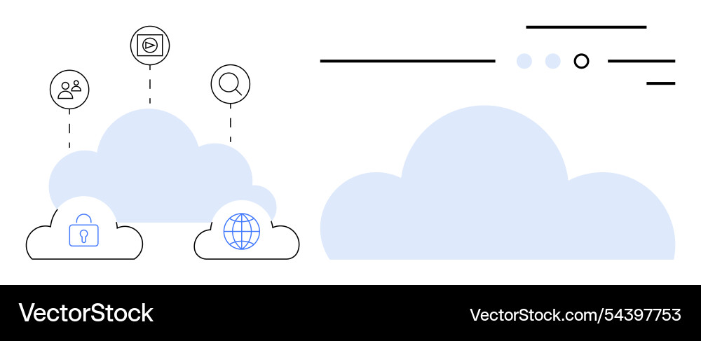 Cloud computing concept with icons for security Cloud computing concept with icons for security vector image