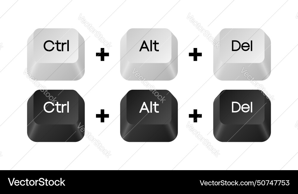 Computer key combinations set Computer key combinations set vector image