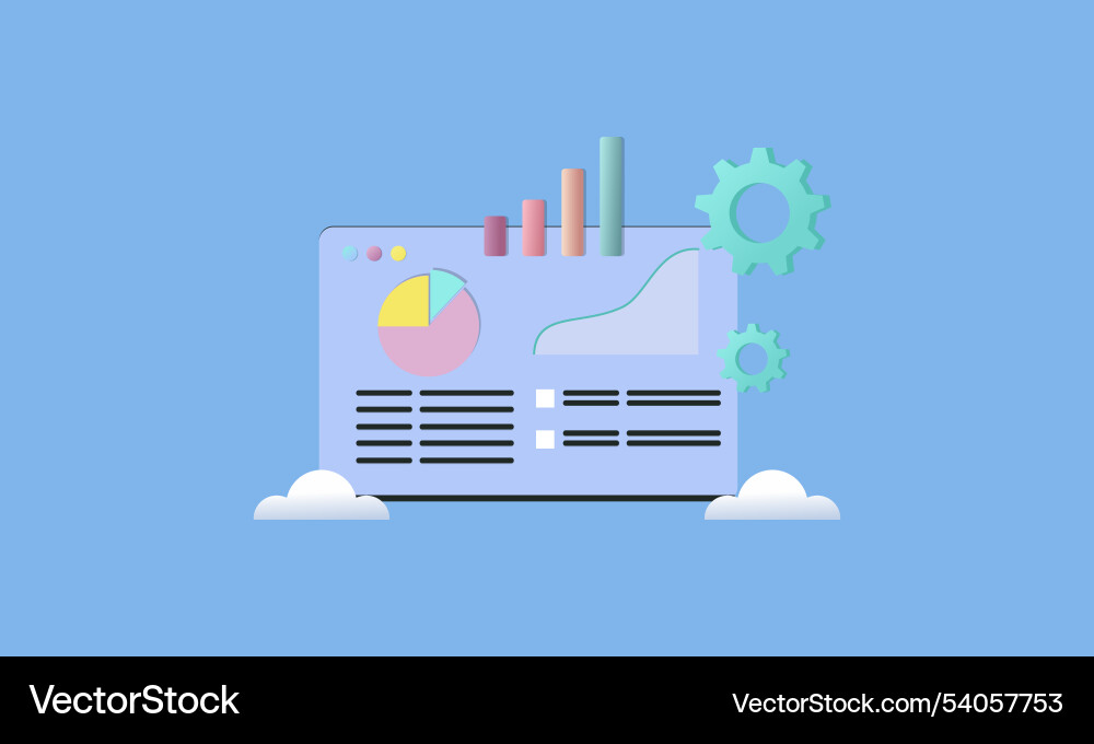 Data analytics seo optimization dashboard vector image