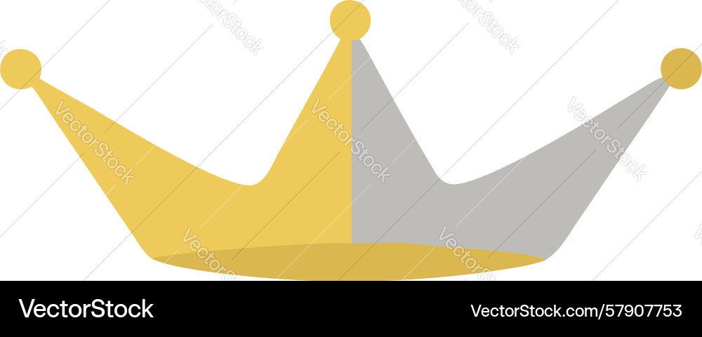 Half gold grey crown for balanced modern Vector Image