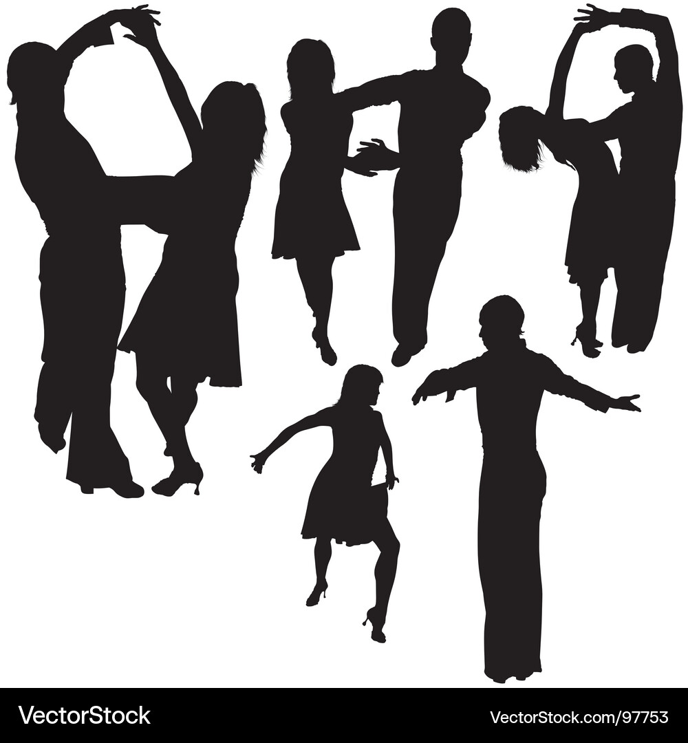 Latin Dance Silhouettes Vector Image