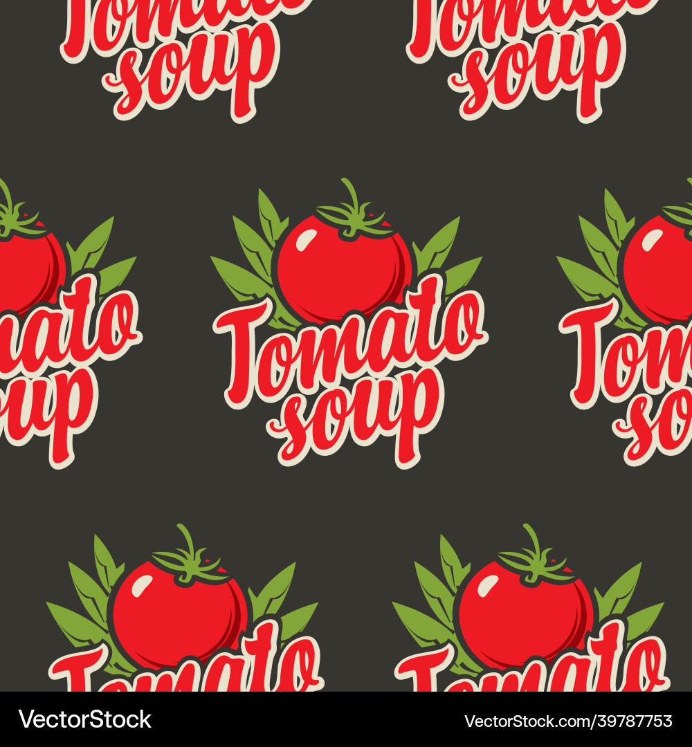 Seamless pattern on the theme of tomato soup Seamless pattern on the theme of tomato soup vector image