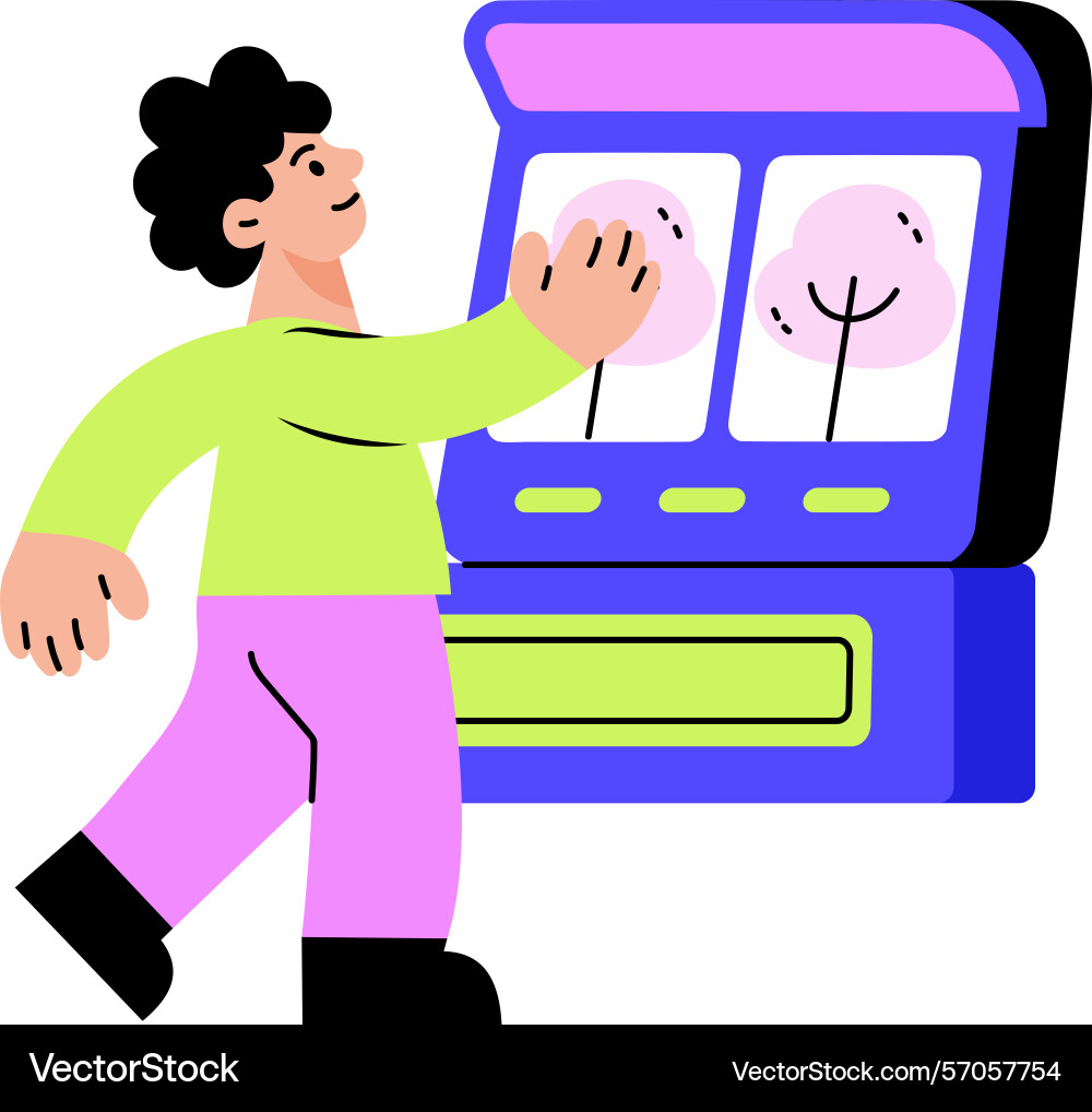 A flat style showing game machine Vector Image