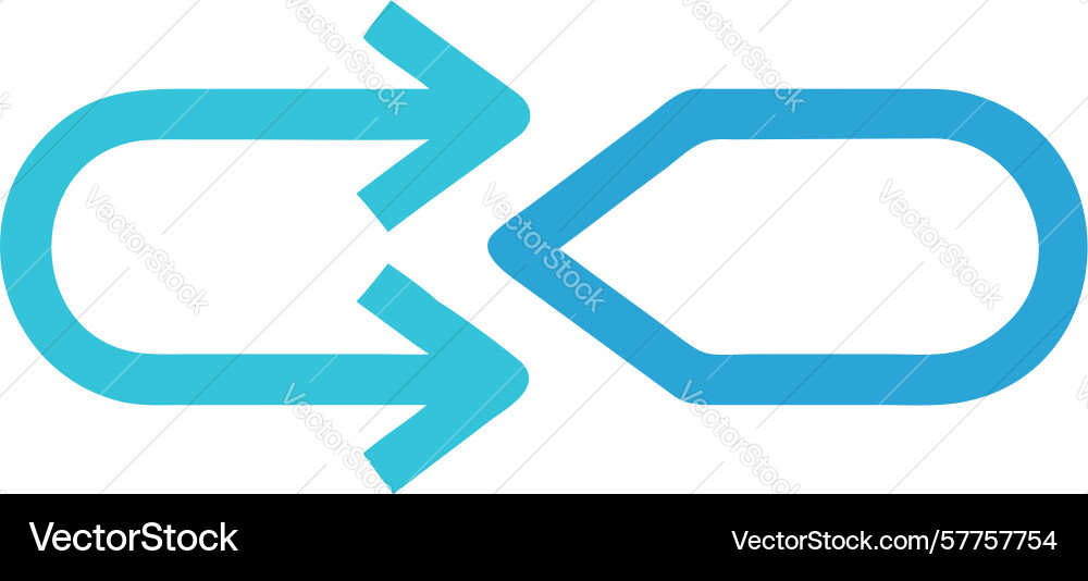 Connected loop arrow icon design generative ai vector image