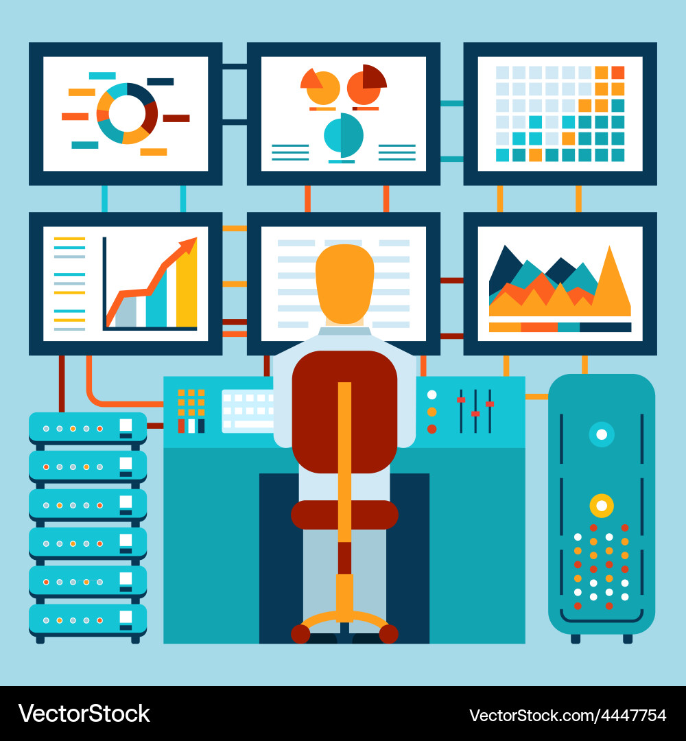 Data Analysis & Dashboard Visualization vector image