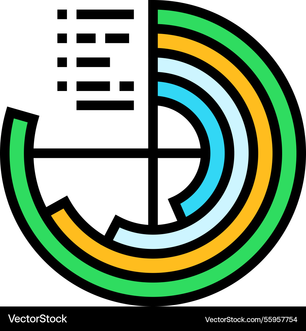 Data visualization chart deep learning color icon Data visualization chart deep learning color icon vector image