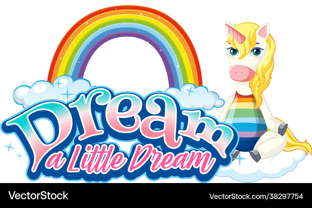 Einhorn Cartoon Charakter mit Traum ein wenig Einhorn Cartoon Charakter mit Traum ein wenig vektorbild