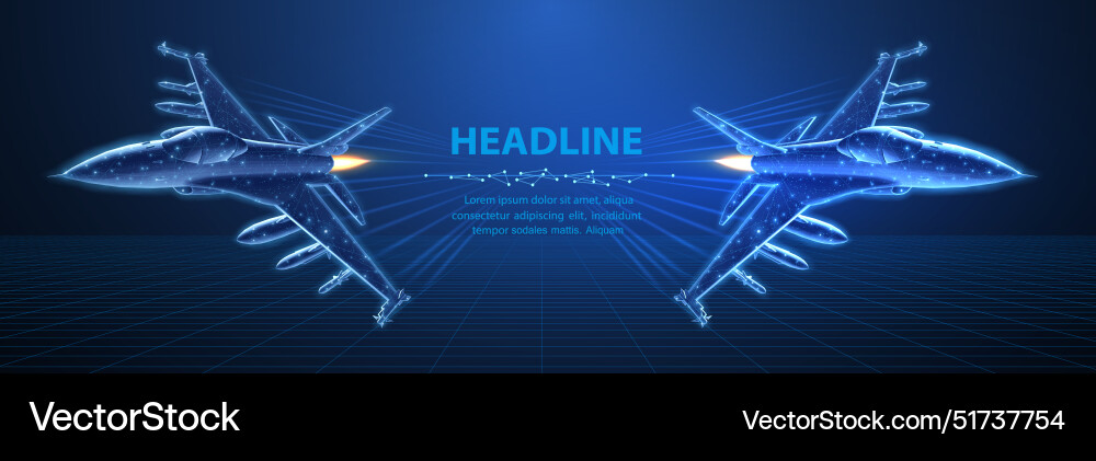 Fighter jet military aircraft aerospace Royalty Free Vector
