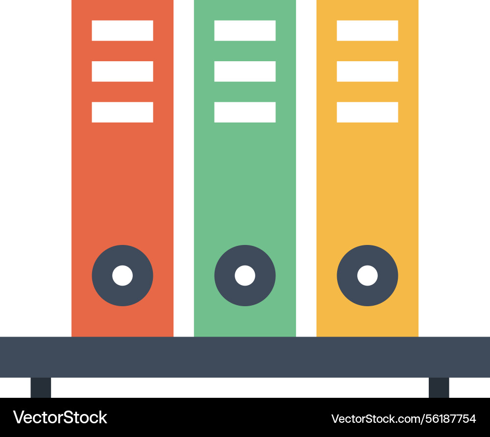 Files shelf flat web icon concept Files shelf flat web icon concept vector image
