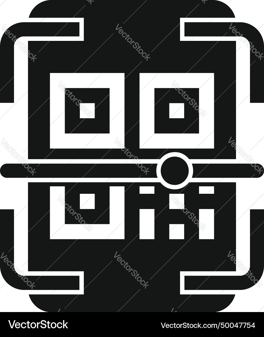 Line bar code icon simple label cell app Line bar code icon simple label cell app vector image