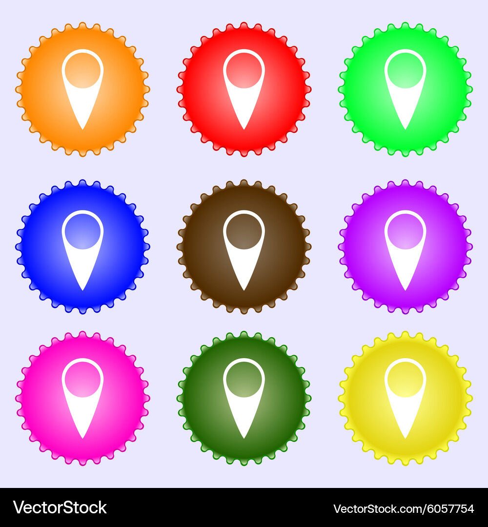 Map pointer icon gps location symbol a set of nine Vector Image