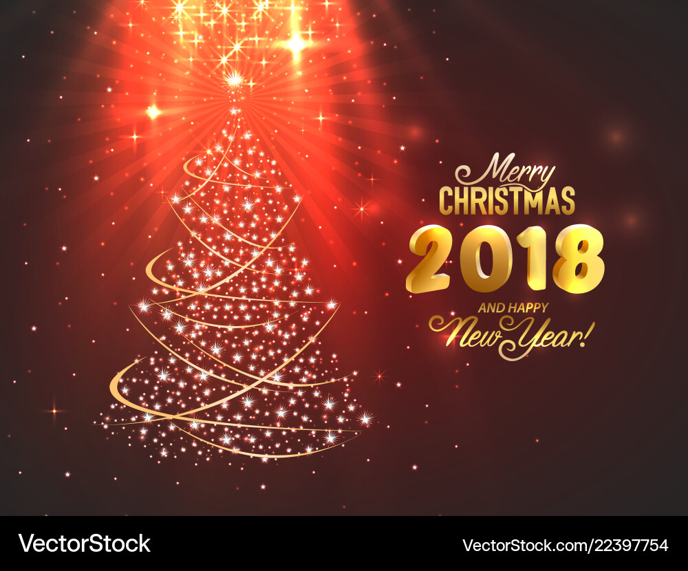Merry christmas and happy new year 2018 Merry christmas and happy new year 2018 vector image