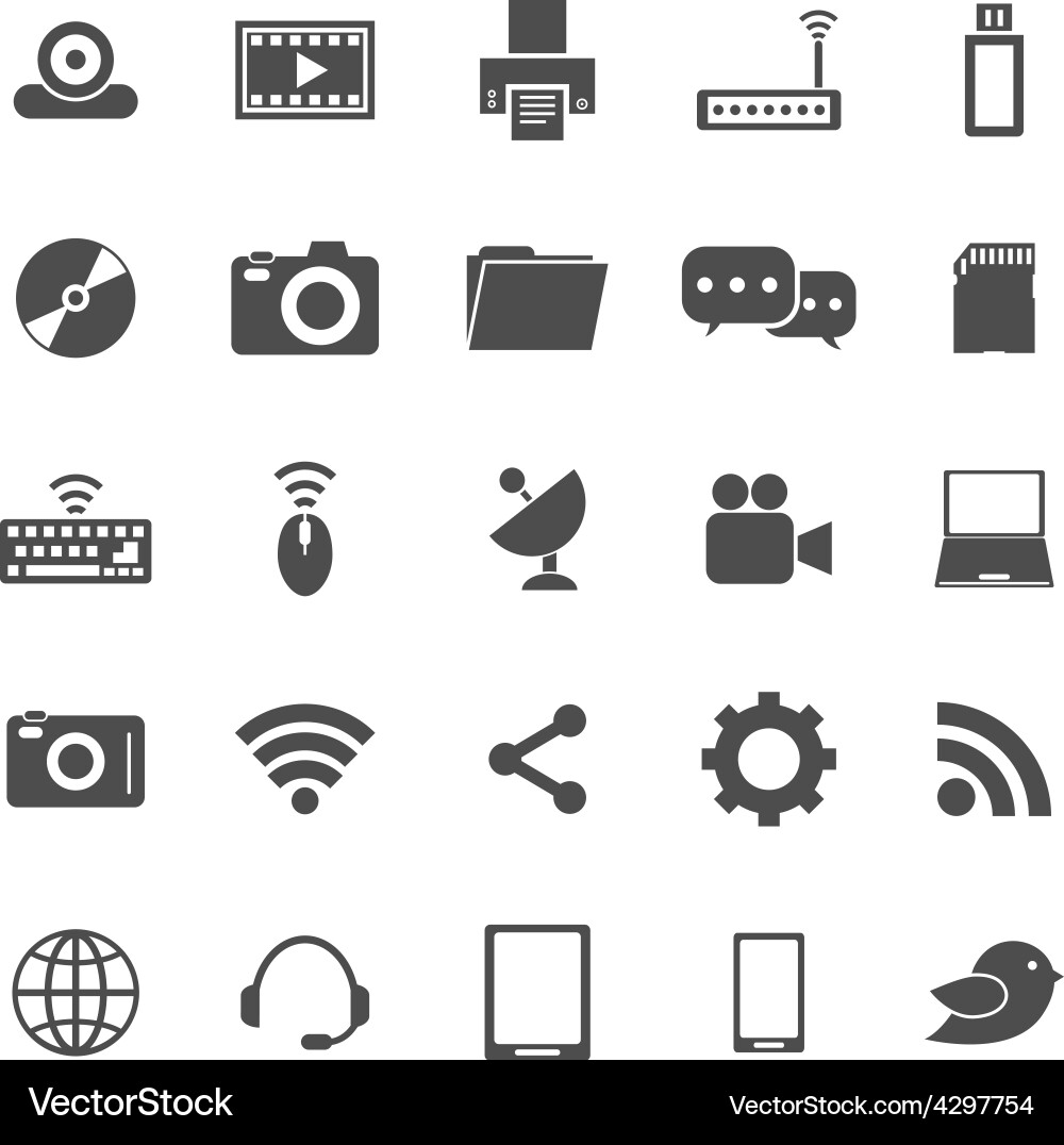 Moderne Tech Icons - Weißer Hintergrund Vektorbild