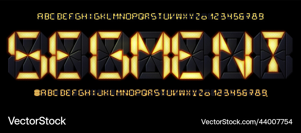Segmented display font digital calculator lcd Segmented display font digital calculator lcd vector image