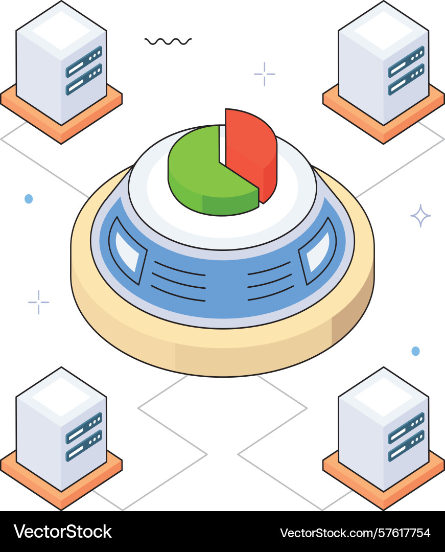 Server-based data analysis Server-based data analysis Vector Image
