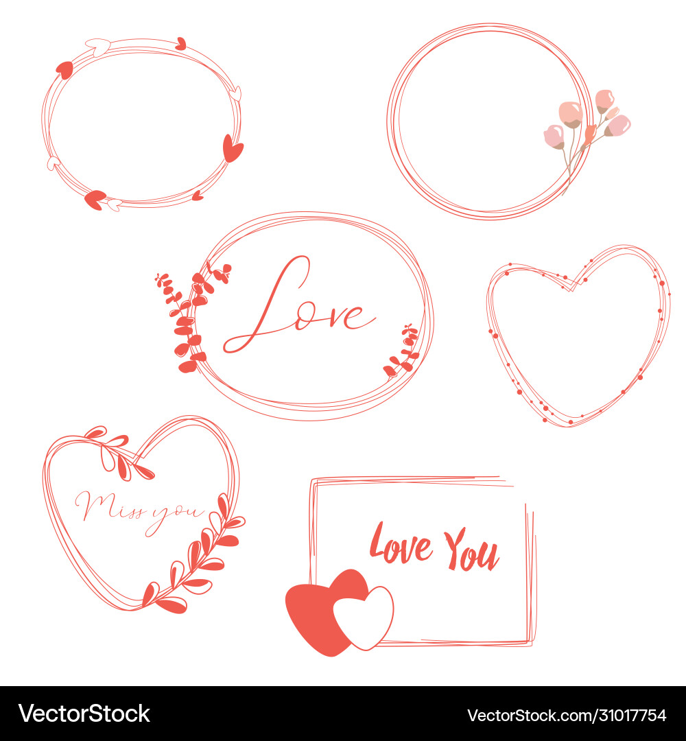 Set frames red color in different shapes Set frames red color in different shapes Vector Image