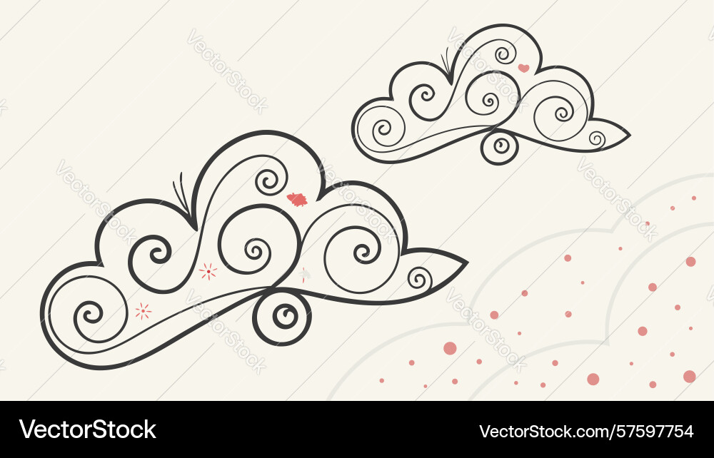Stylized cloud with swirling patterns abstract Vector Image