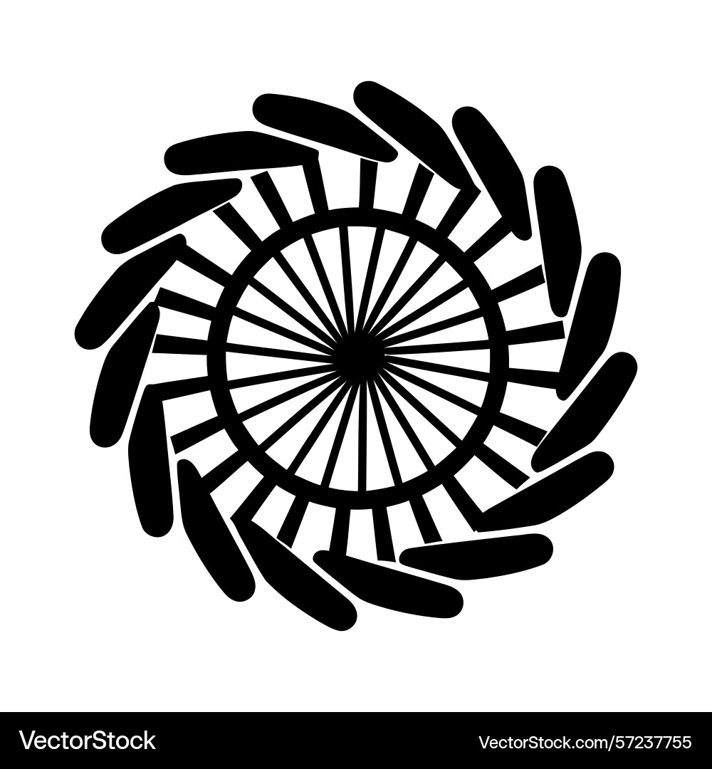 Abstract circular design with radiating lines vector image