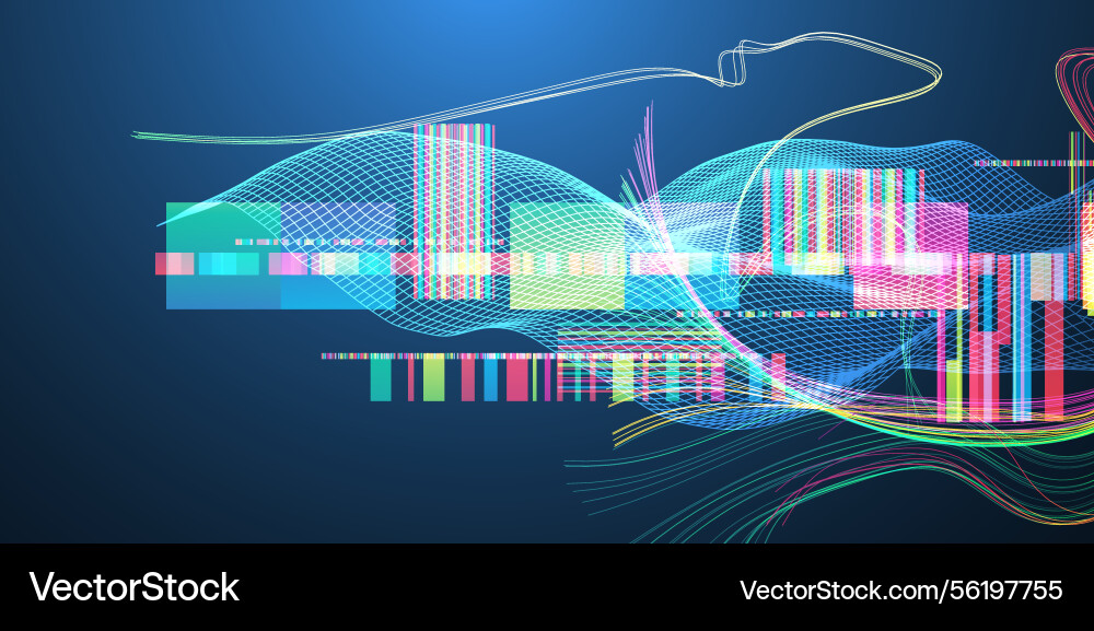 Abstrakte Daten Waveform Hintergrund mit dynamisch Abstrakte Daten Waveform Hintergrund mit dynamisch vektorbild