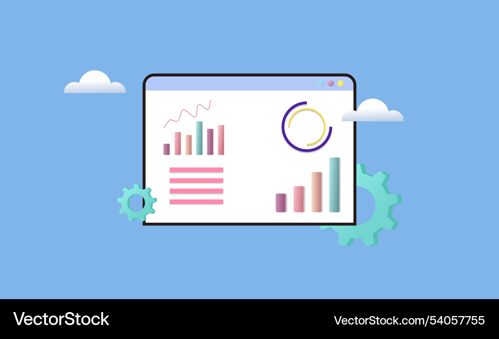 Data analytics seo optimization dashboard vector image