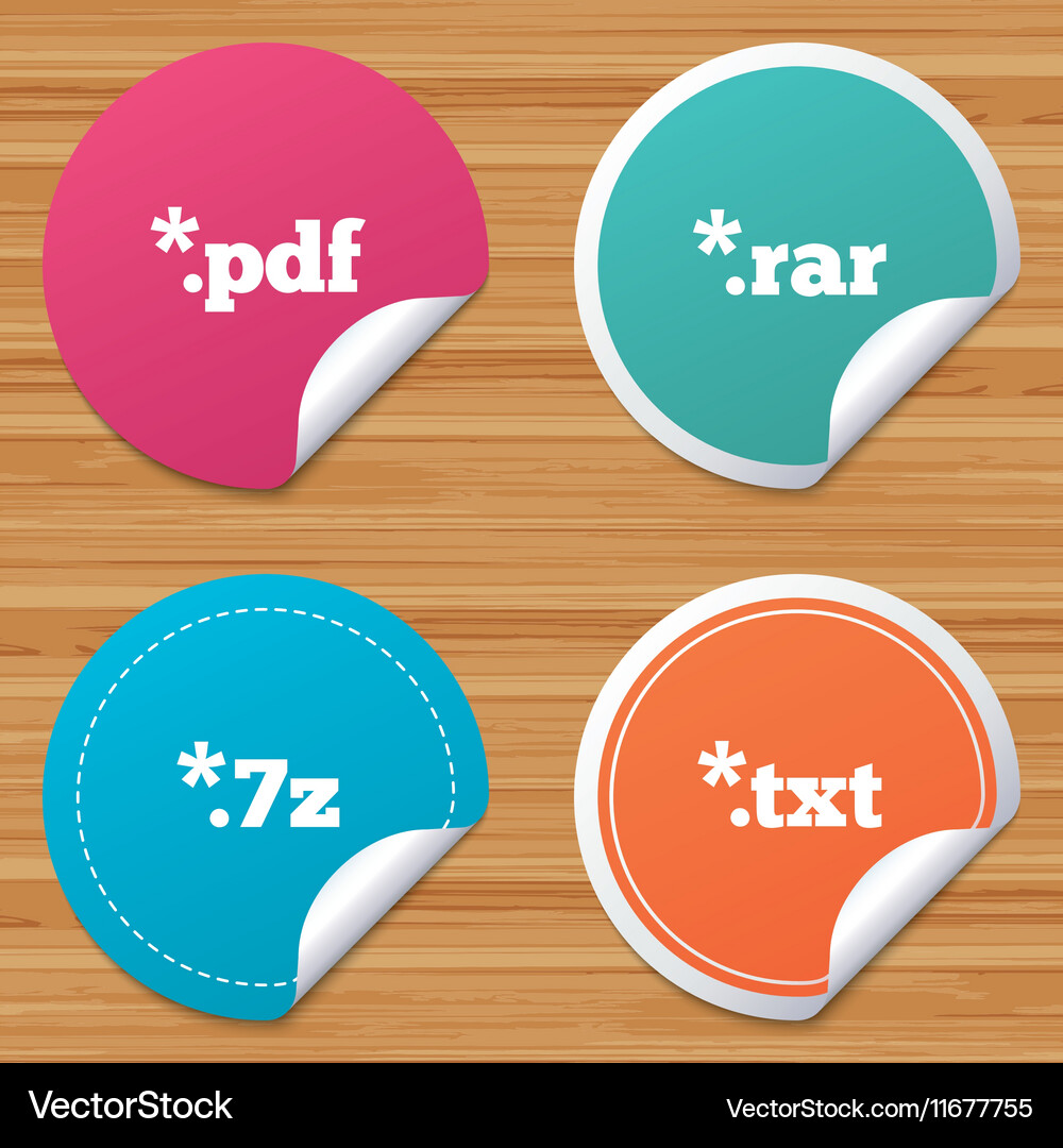 Document signs file extensions symbols Vector Image
